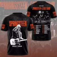 Rock T Shirt Bruce Springsteen And The E Street Band Tour 3d Print T-shirt Men Women Fashion Short Sleeve Tops Tees Heavy Metal