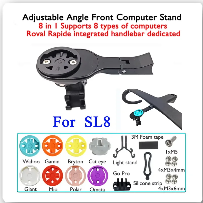 

Alloy Adjustable Computer Stand,For SL8 Road Carbon Bike Handlebar,Compatible With GPS,Garmin, Bryton,Wahoo,Bicycle Accessories