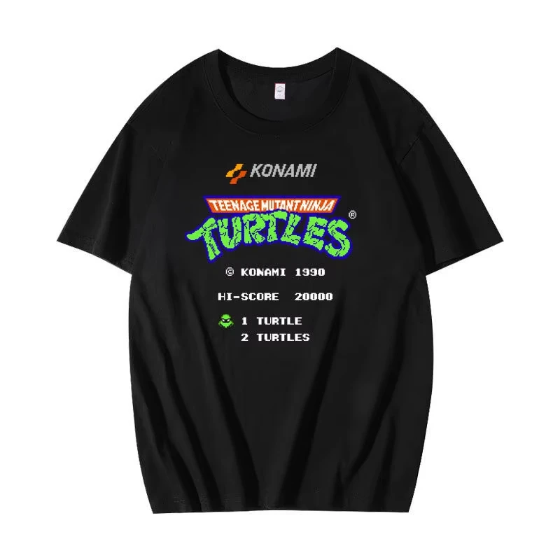 Teenage Mutant Ninja Turtles Nostalgic Arcade Game Street Fighter Short Sleeve T-Shirt Clothes Summer Half Sleeves