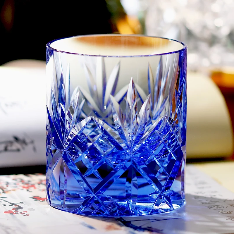 High-End K9 Crystal Glass Tumbler Cup Thick Wall Shiny Beautiful Whisky Glass 8oz 1PC with Gift Box