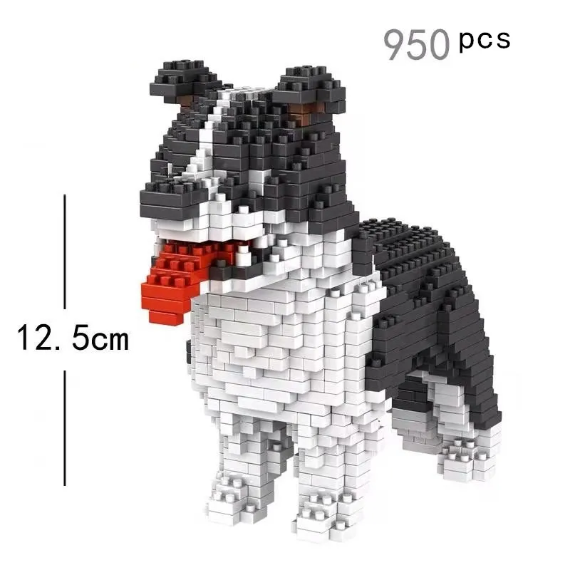 Pet Dog Building Blocks Teddy Hughes Corgi Snowy Shepherd Husky Dog Model Mini Collie Dog Style Bricks