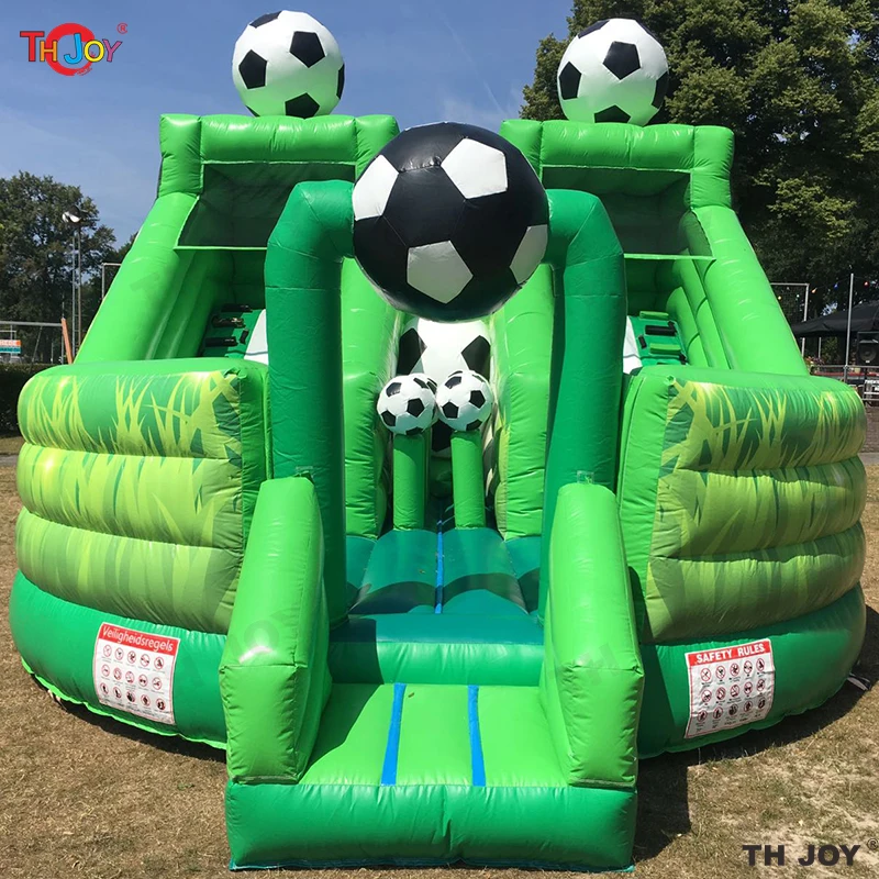 Newest Design Inflatable Jumping House Football Castle Soccer Bouncy Castle with Slide