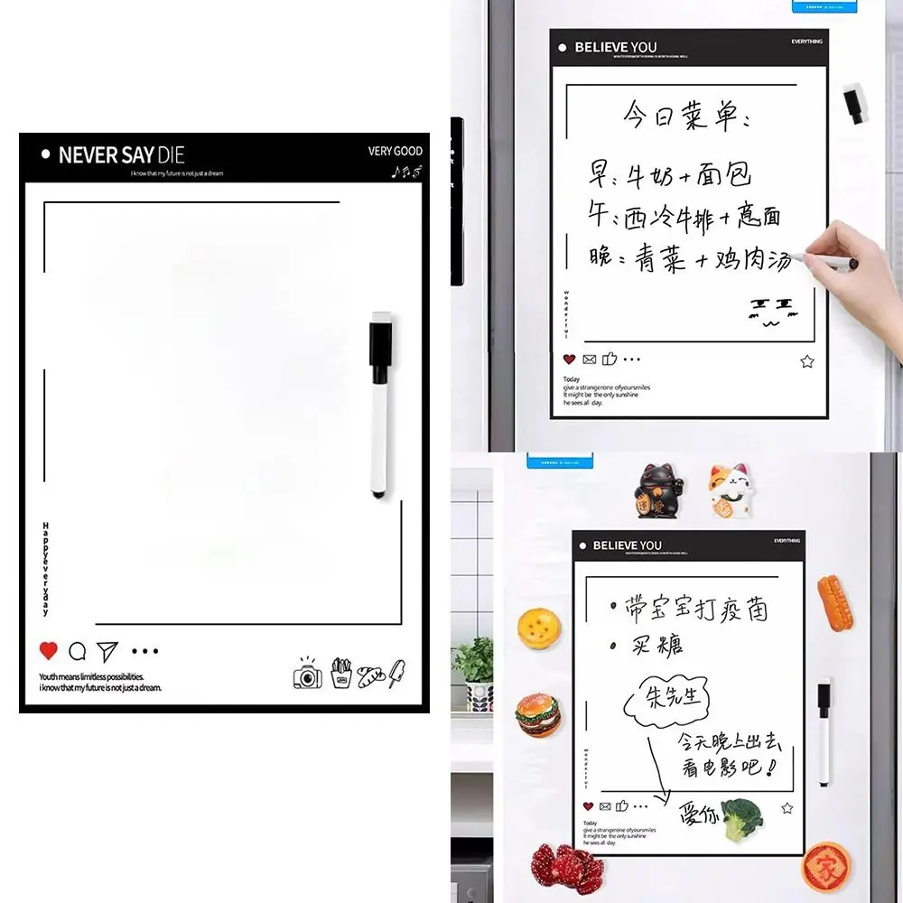 

White Magnetic Whiteboard Sticking Waterproof Dry Erase White Message Board Draw Decal Stickers Home Accessories