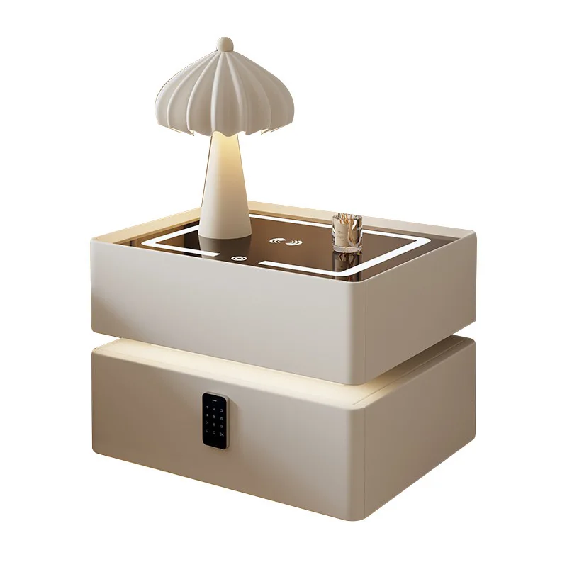 طاولة بجانب السرير الذكية الحديثة والبسيطة مع شحن لاسلكي فاخر متعدد الوظائف وبلوتوث لغرفة النوم #1