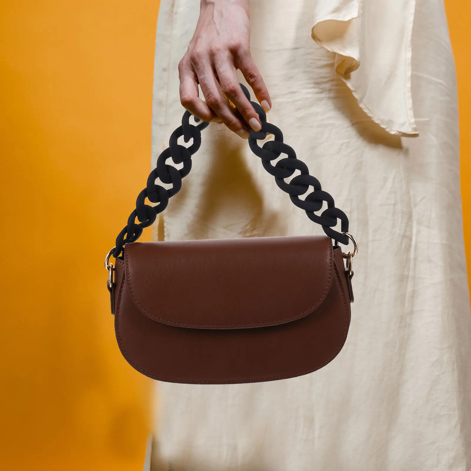 

Resin Bag Chain Handbag Chain Chunky Matte Black Portable Purse Link DIY Accessory Lightweight Practical Christmas Gift Bag