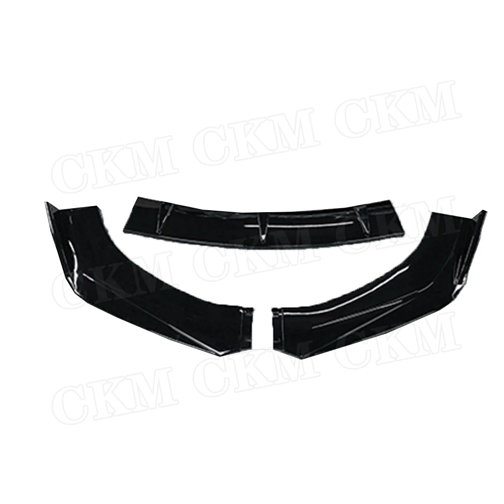 

ABS Carbon Look Material 3 PCS Front Bumper Lip Spoiler For Universal Hatchback Cars Matte Black Decoration Auto Body Kits