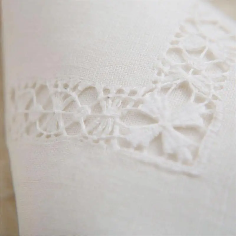 @2 pcs Luxrary Linen Napkin/Placemat Hemstitched by Hand, White, Hand Lace, Vintage, Gift/Home/Banquet/Hotel/airbnb/Restraunt