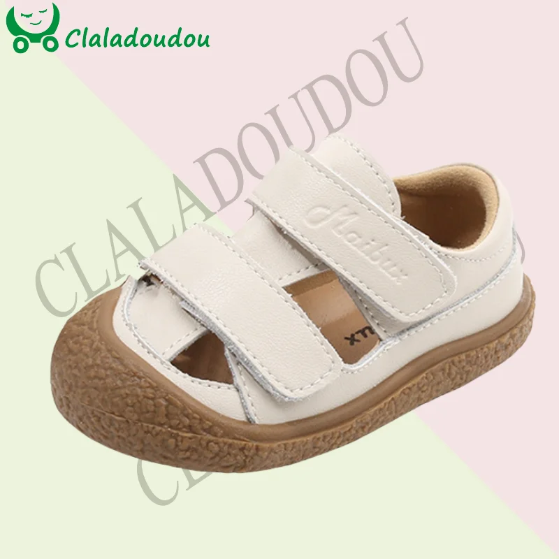 Claladoudou Brand Girl\'s Summer Soft Closed-Toe Sandals,Solid Outdoor Casual Sandals For 0-3years Toddler Boys,Baby Beach Sandal