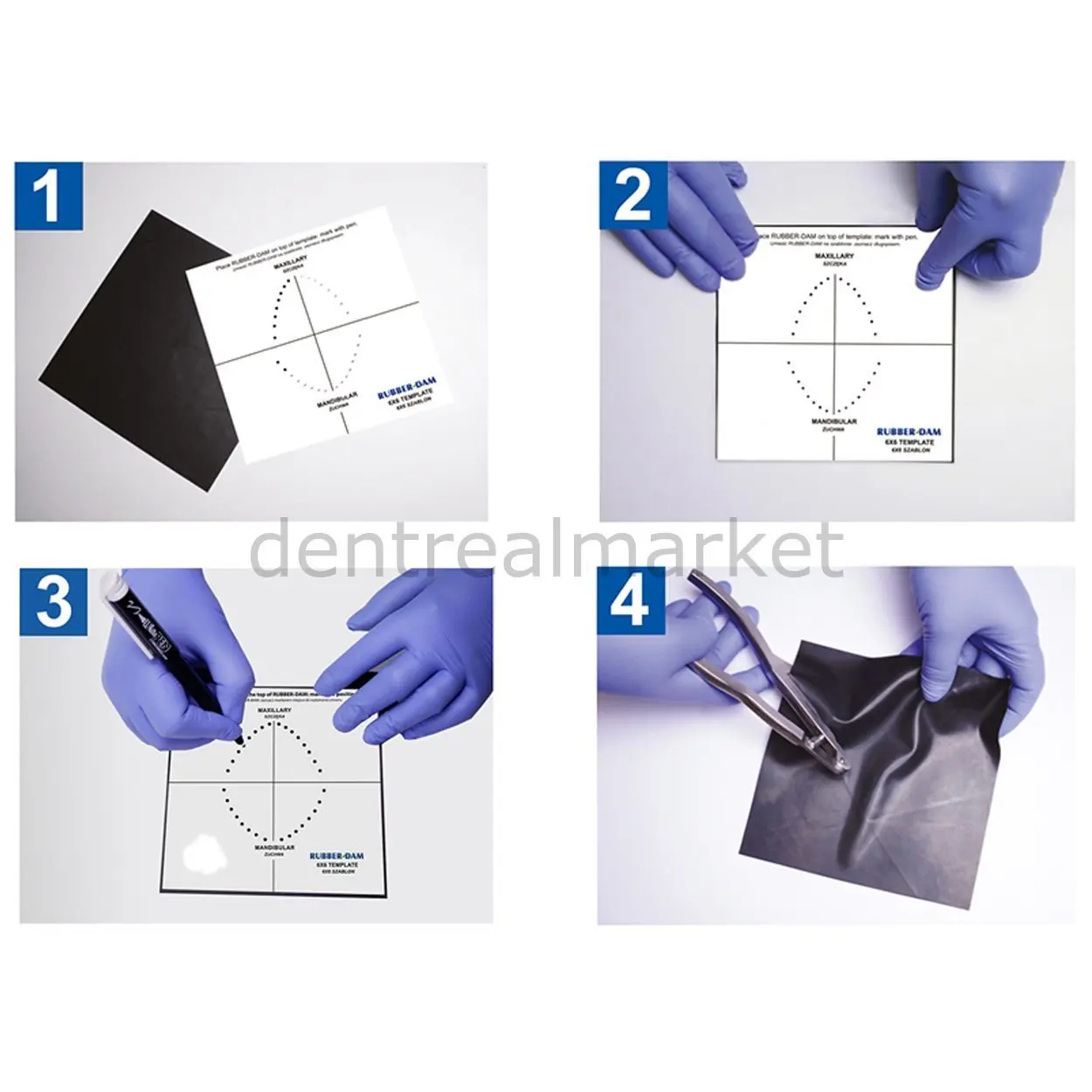 Dentreal-Edelstahl Rubberdam Vorlage