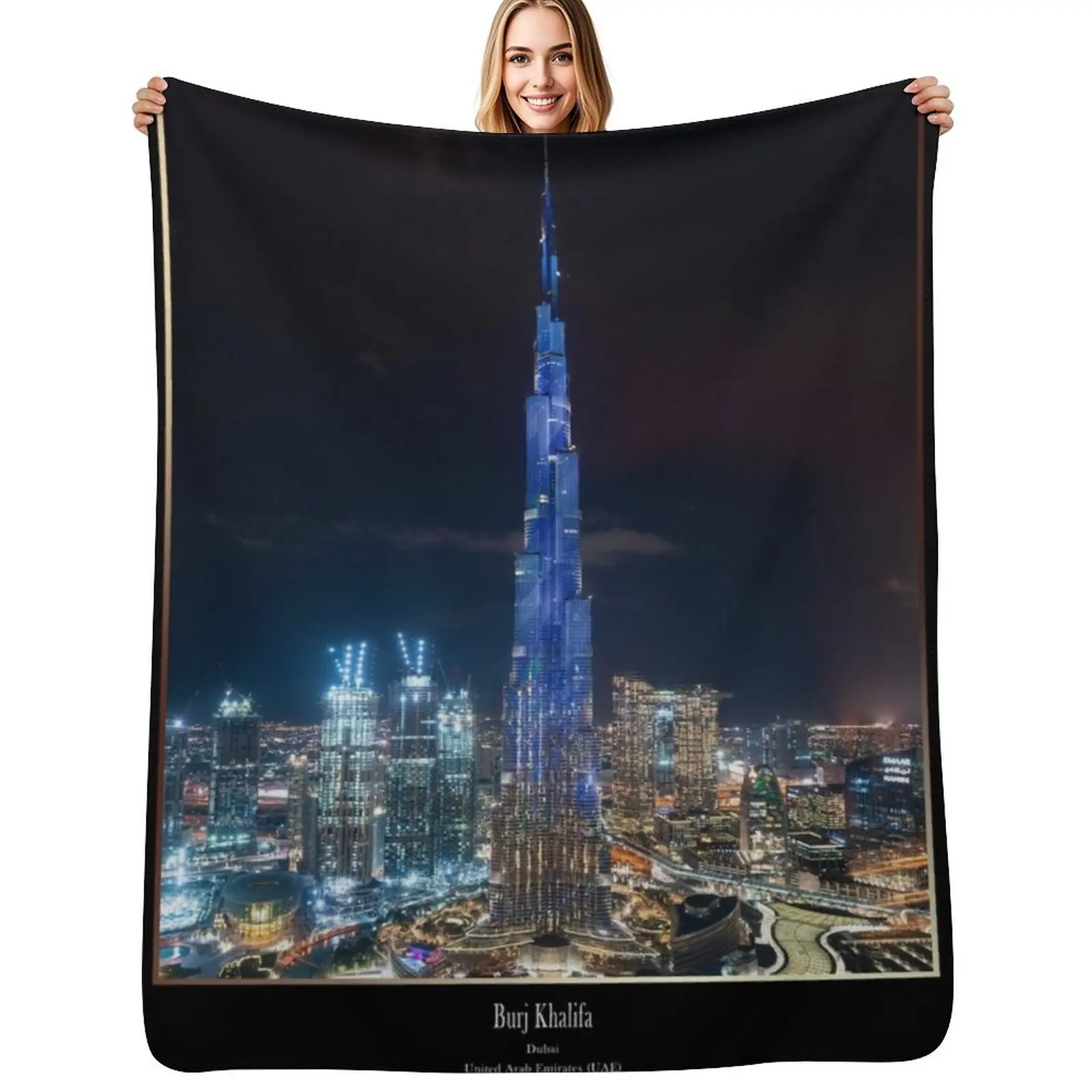 Burj Khalifa, Dubai, United Arab Emirates, UAE Throw Blanket Picnic Heavy decorative Warm Blankets