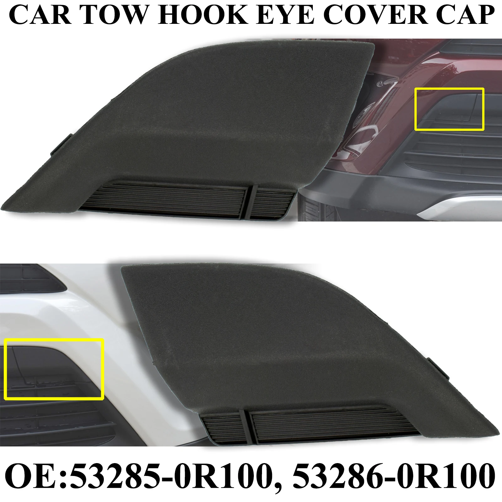 

2x For Toyota RAV4 XA40 2016-2018 Front Bumper Tow Hook Cover Eye Towing Caps Trailer Right Left Lid European Model Car Styling