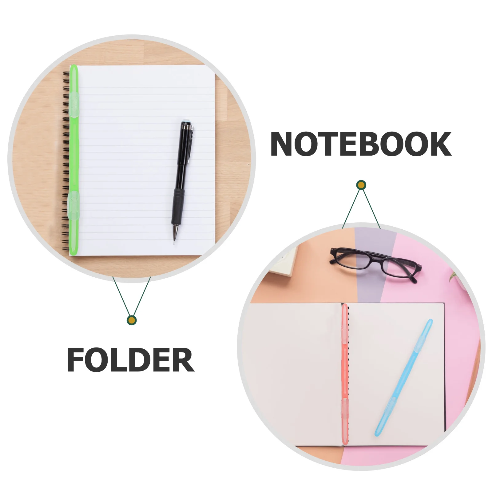 36Pcs Double Hole Binder Clips Plastic Document Fasteners File Binder Clips for School Paper Organization Home Office Use