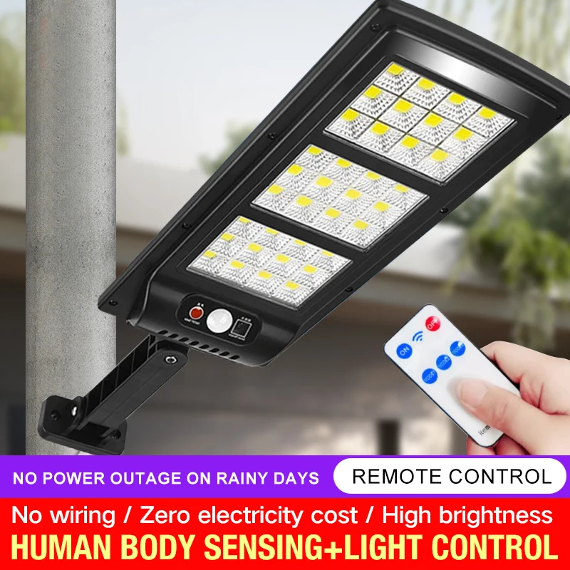 Outdoor Waterproof Solar Integrated Remote Control Small Street Lamp Wall Lamp COB Courtyard Lamp Human Body Sensing Wall Lamp H