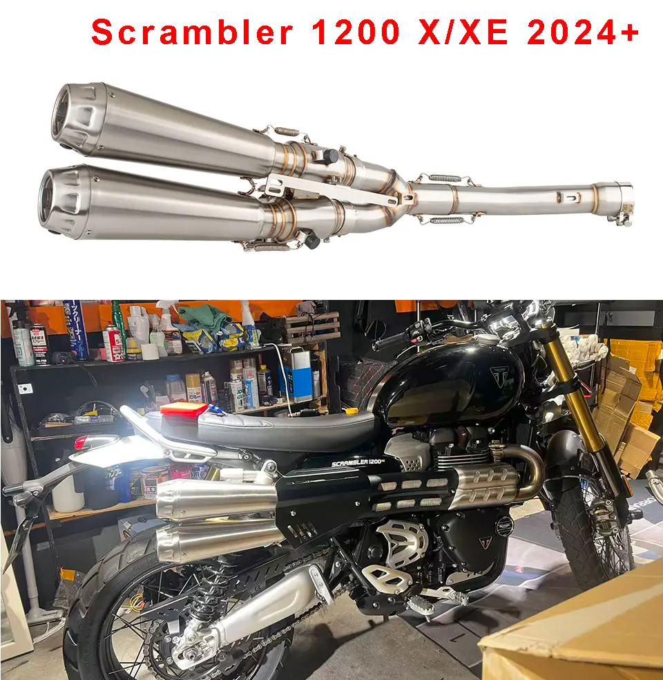 

Motorcycle Exhaust Full system For Triumph Scrambler 1200 XE 1200X 2024-2026 scrambler 1200 exhaust scrambler muffler