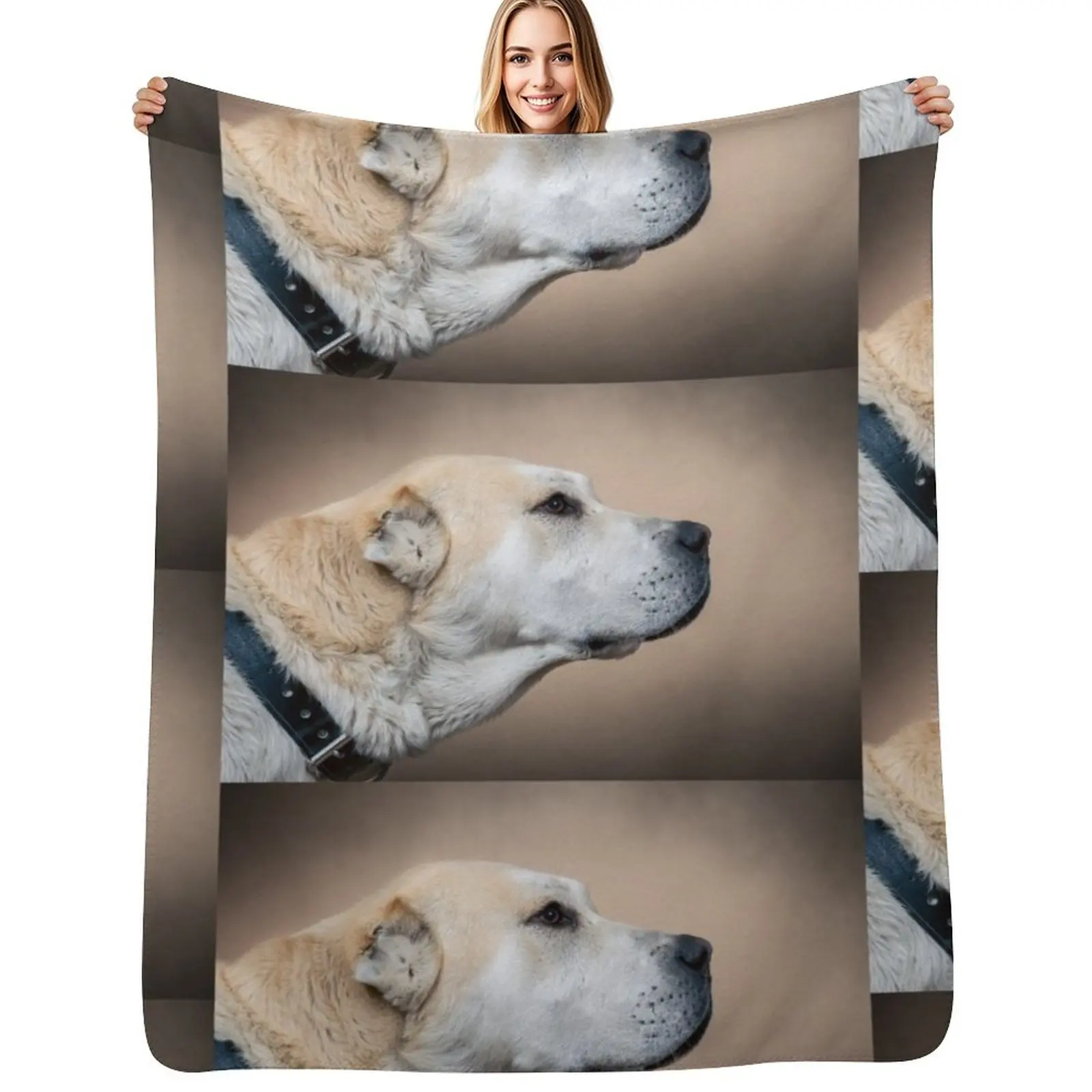 

Central Asian shepherd. Alabai dog Throw Blanket Soft Sherpa Fleece Warm Blanket for Winter