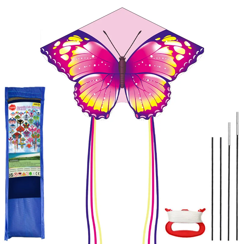 Cometa pastizales cometa brisa para volar niños adultos mariposa cola larga cometas cuerda guinga diversión al aire libre juego deportivo Juguetes
