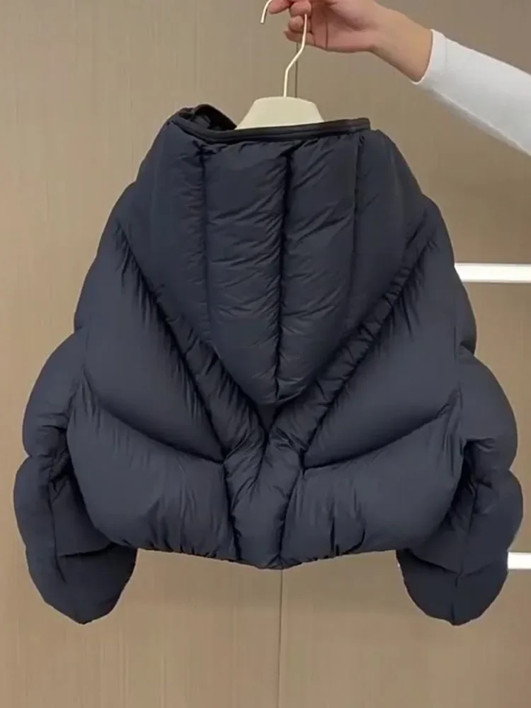 2025 novo outono inverno feminino jaqueta macia quente casaco branco ganso para baixo puffer curto outerwear leve moda casual casaco