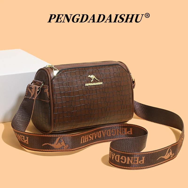 

New model pillowcase-style women's soft leather high-end crocodile-patterned handbag with large capacity, fashionable and versat