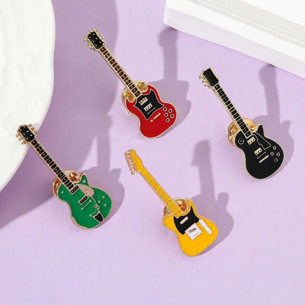 Clothing Accessories Rock Band Guitar Brooch Funny Metal Guitar Lapel Badge Cartoon Guitar Enamel Pins Denim Shirt