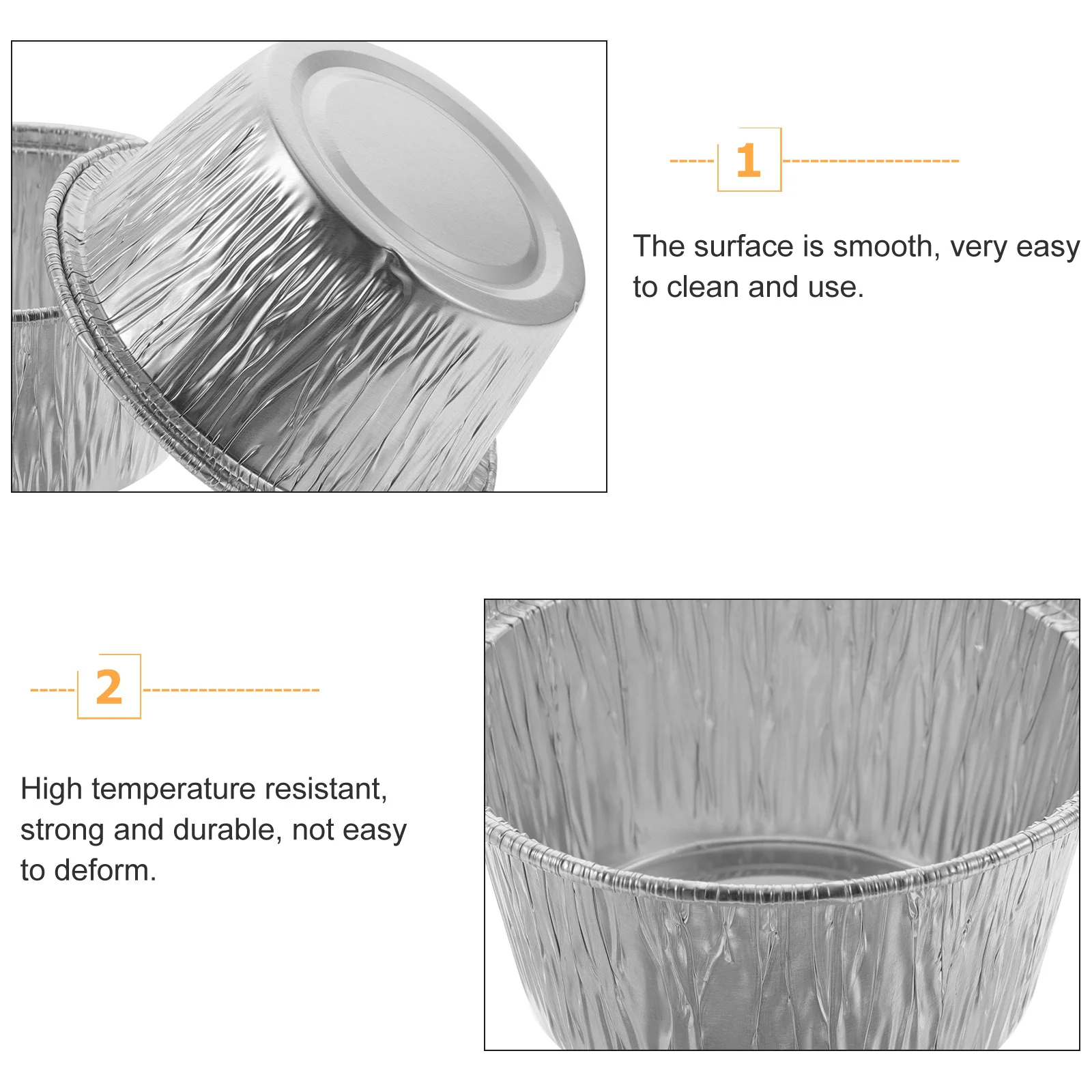 

100pcs Aluminum Foil Baking Cups Compact Disposable Pudding Cups Small Cupcake Molds Fine Craftsmanship Heat Conductive Easy