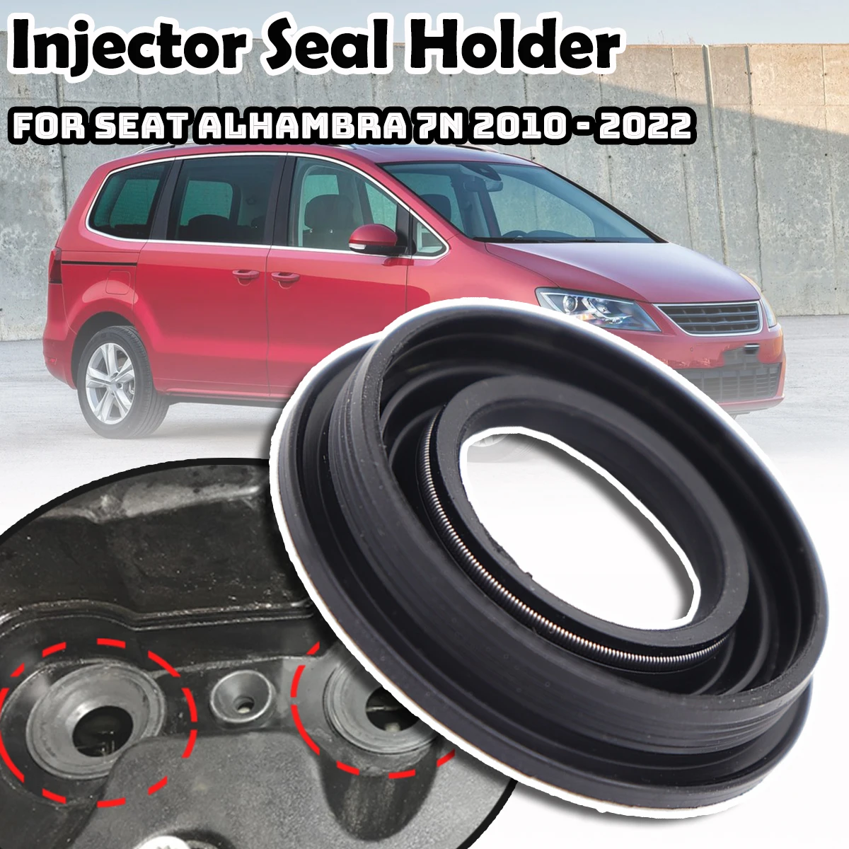 

Fuel Injector Seal Ring Valve Cover Gasket Holder Injector Seal Holder 03L103070 04L103070B For Seat Alhambra 7N 2010 2011- 2022