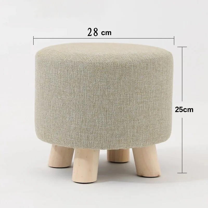 Multi-Functional Round Stool Small Wooden For Kid Adult Bedroom Dining Furniture Shoe Rack Footstool Soft Beach Makeup Chair
