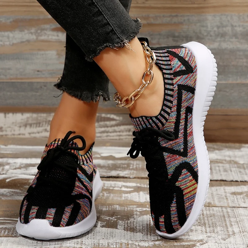 European and American Large Size Casual Shoes for Women 2023 Summer New Mixed Colors Women Shoes Mesh Breathable Sneakers Women