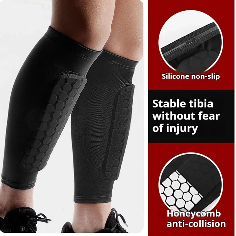 

Футбольные рукава для ног, щитки для голени, противоударные сотовые нейлоновые поддерживающие носки, защита голени, футбольное снаряжение, футбольные щитки, спортивные леггинсы