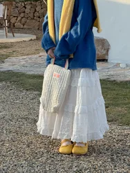 Autumn Girls Clothes Lace Skirts 2025 Korean New Baby Girl Skirts Children's Loose Long Cake Skirts