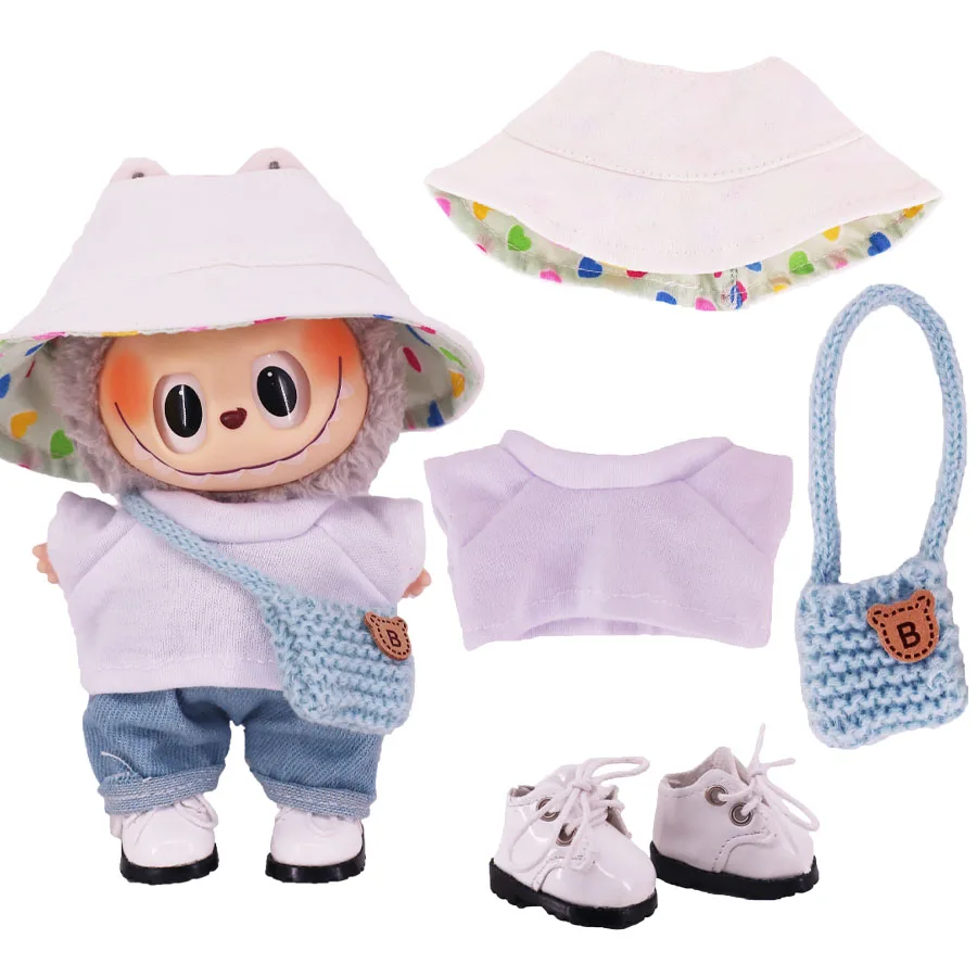 5 Pcs Doll Clothes Set For labubu 17cm Plush Doll Accessories,Toys For Girls,Christmas Birthday Present