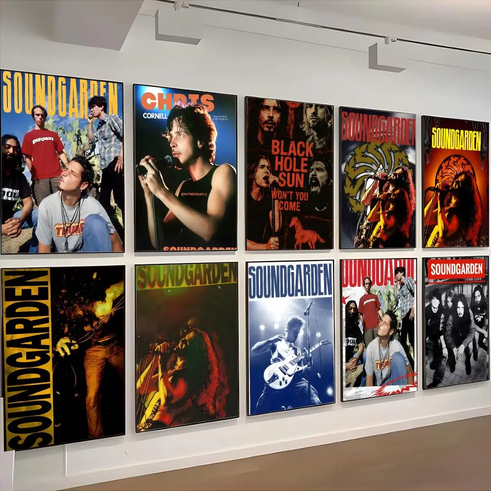 Heavy S-Soundgarden Poster Retro Kraft Paper Sticker DIY Room Bar Cafe Aesthetic Art Wall