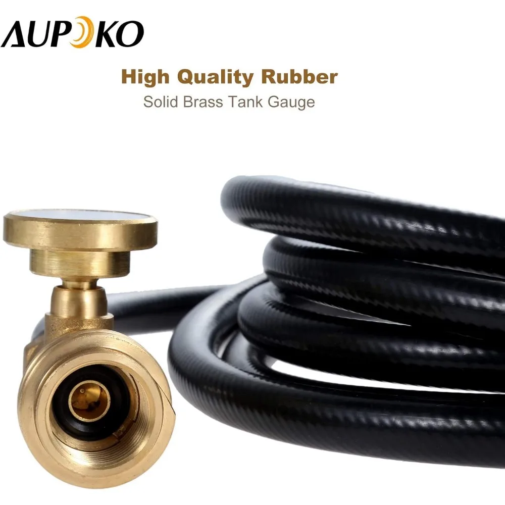 خرطوم تمديد خزان البروبان بطول 12 قدم مع محول للمركبات الترفيهية والشواية والسخان - يحول POL إلى QCC1