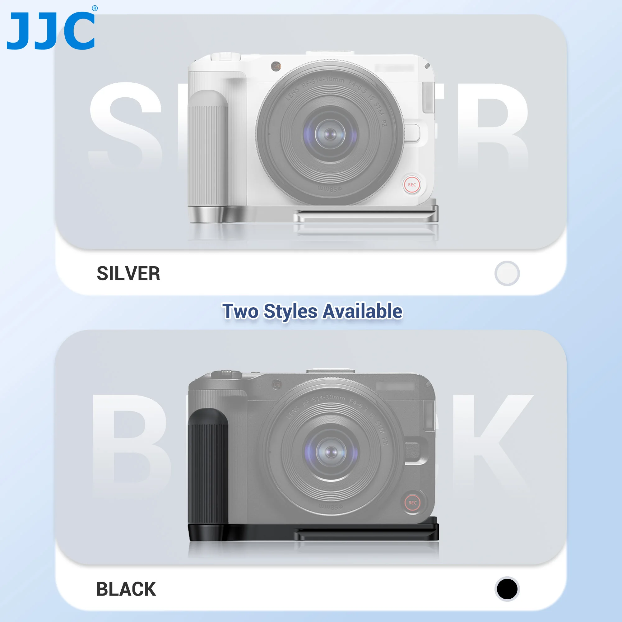 JJC R50 V Handgrip L-Shape Grip for Canon EOS R50V with Quick Release Plate Arca Cold Shoe Mount 1/4"-20 Threaded Holes Fit LED