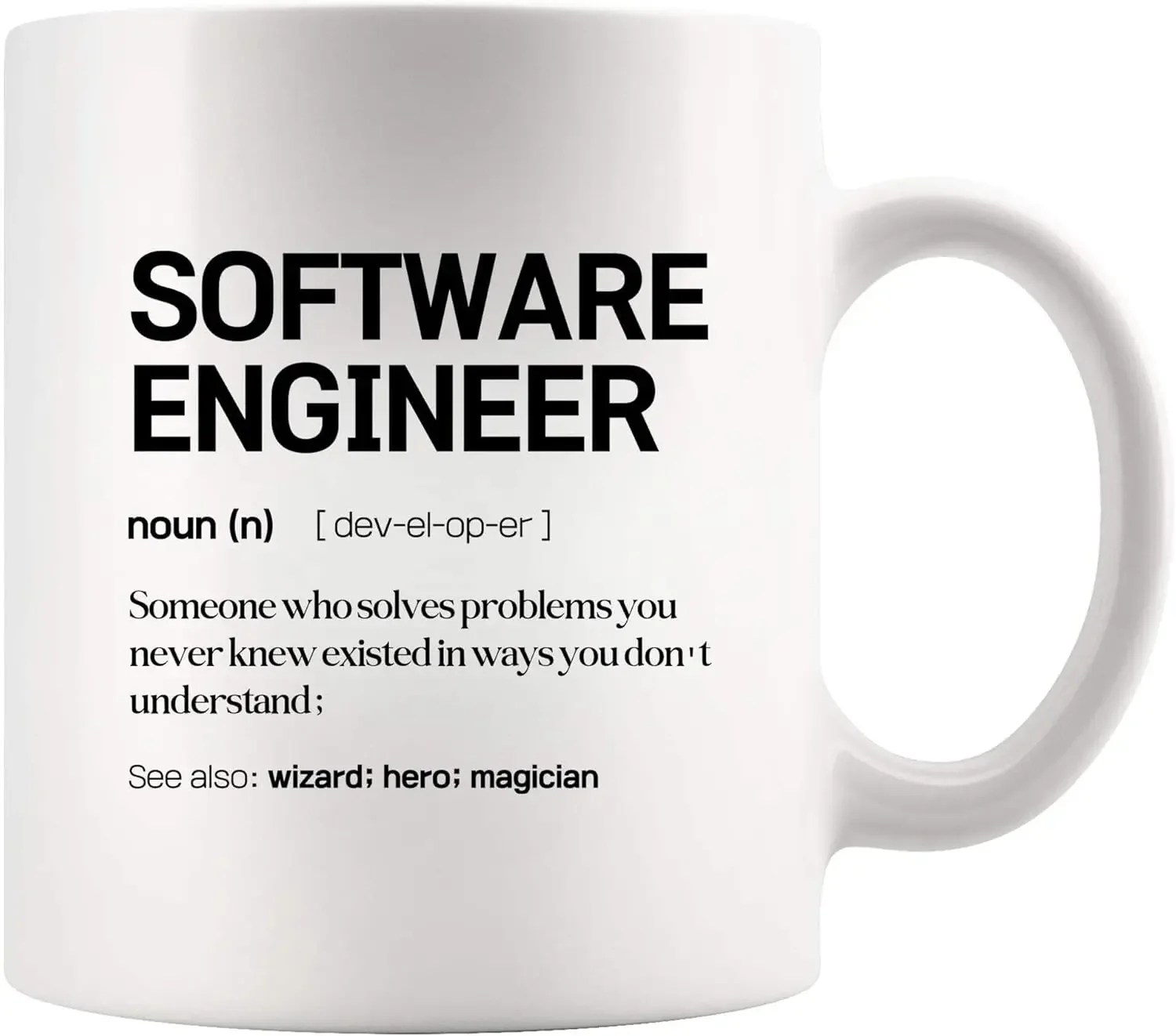 Coffee Cup Software Engineer Defined Mug Engineering Gift Graduate Day Ceramic Mug White 320ML