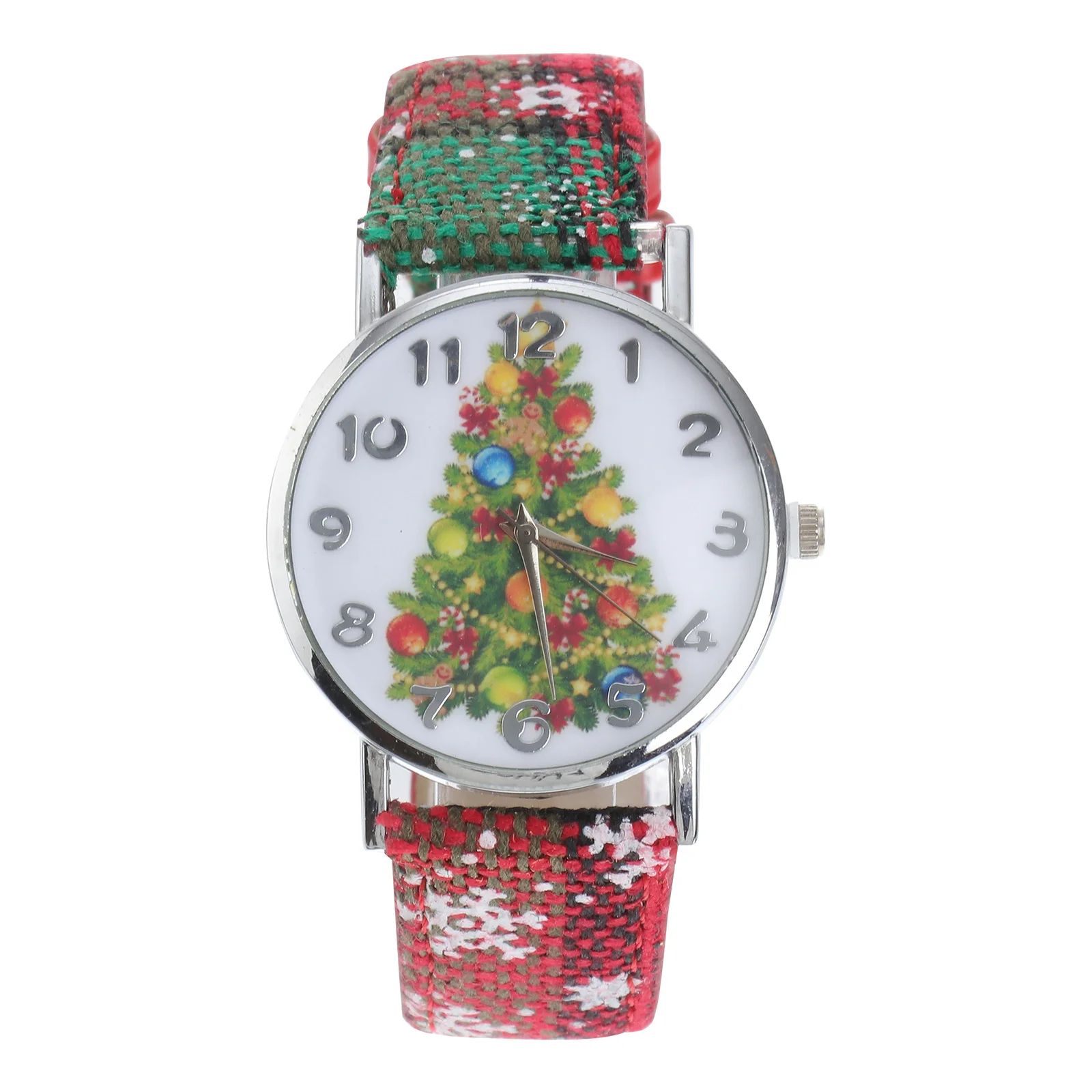 Elegante orologio al quarzo stile fiocco di neve Orologio da polso alla moda con ciondolo natalizio in PU da donna per regalo di festa
