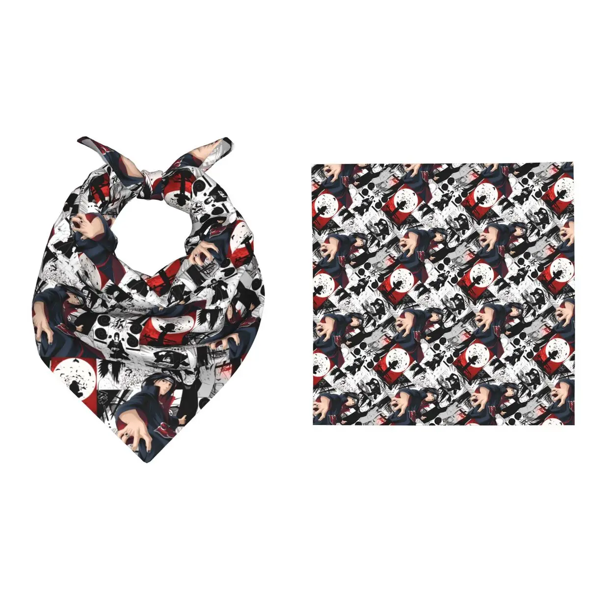 

N-Narutoes Uchihas Sasukes Square Scarf Women Neckerchief Soft Vintage Design Comics Movie Bandana Hairband for Holiday Parties