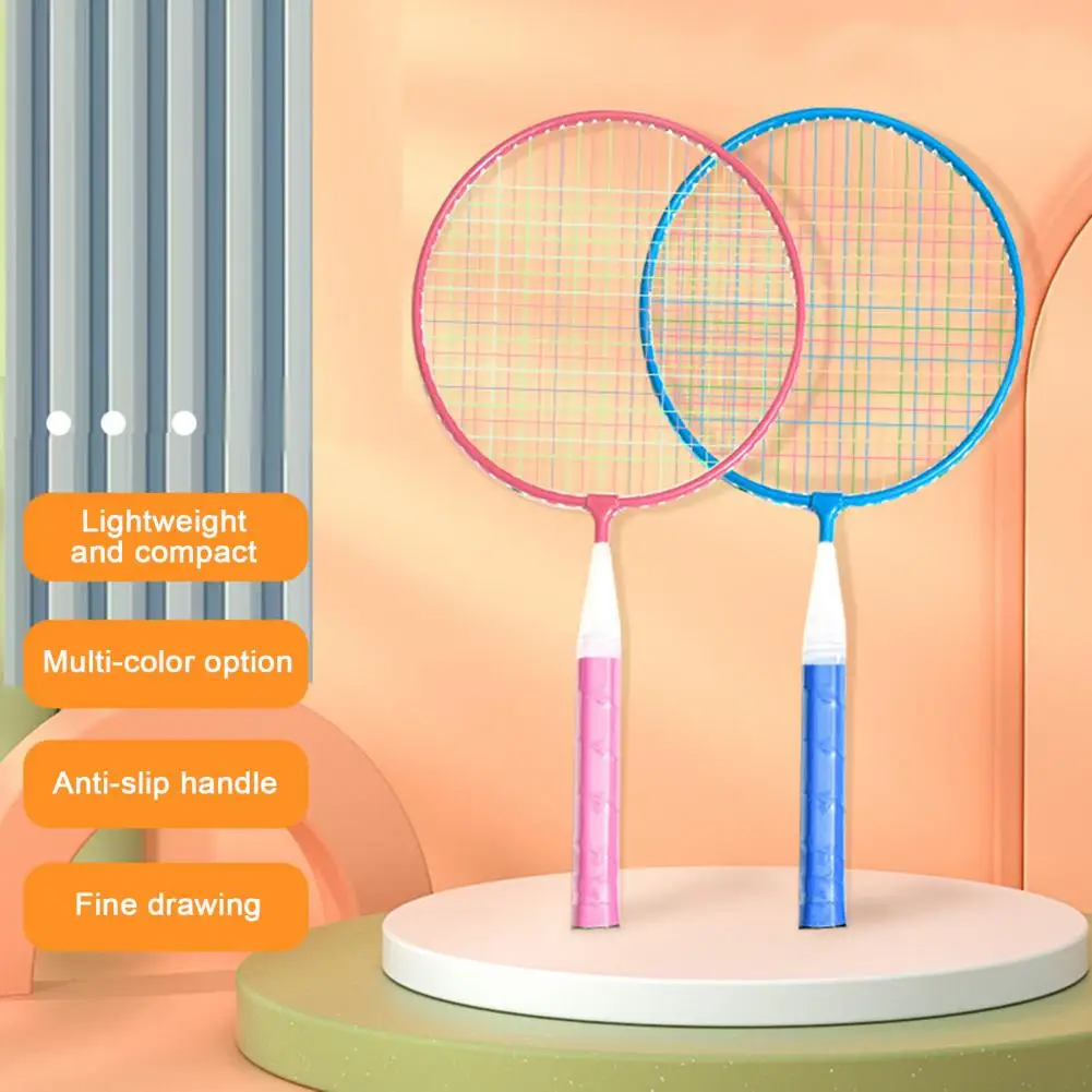 Durable Badminton Racket Youth Badminton Racket Set with Soft Grip Shuttlecocks for Kids 2 Outdoor Sports for Children