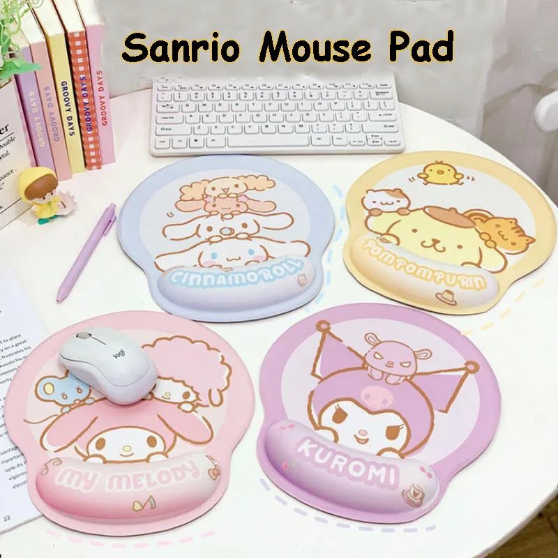 

Sanrio Wrister Mousepad Kawaii Cinnamoroll Mymelody Girlish Heart Mouse Pad Wrist Pad 3D Silicone Thickened Anti Slip Comfort