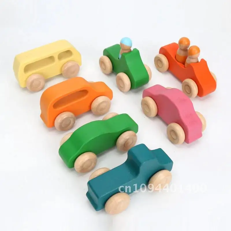 Wooden Rainbow Block Wood Stacking Toys Grimms Rainbow Building Blocks Balls Montessori Eductaional Toy Kids Rainbow Stacker