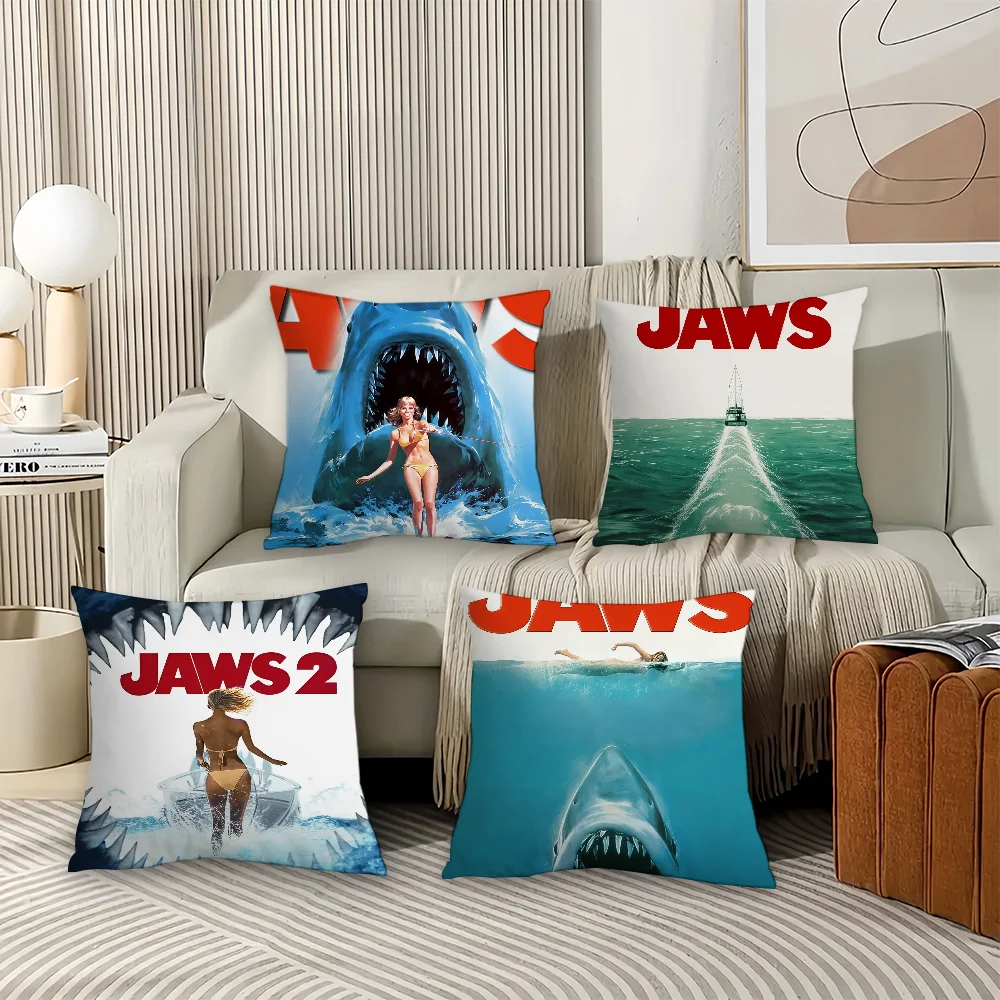 

Horror movie J-Jaws Pillow Case Office Cushions Suitable For Sofa Car Bedroom Decorative Cushion Cover
