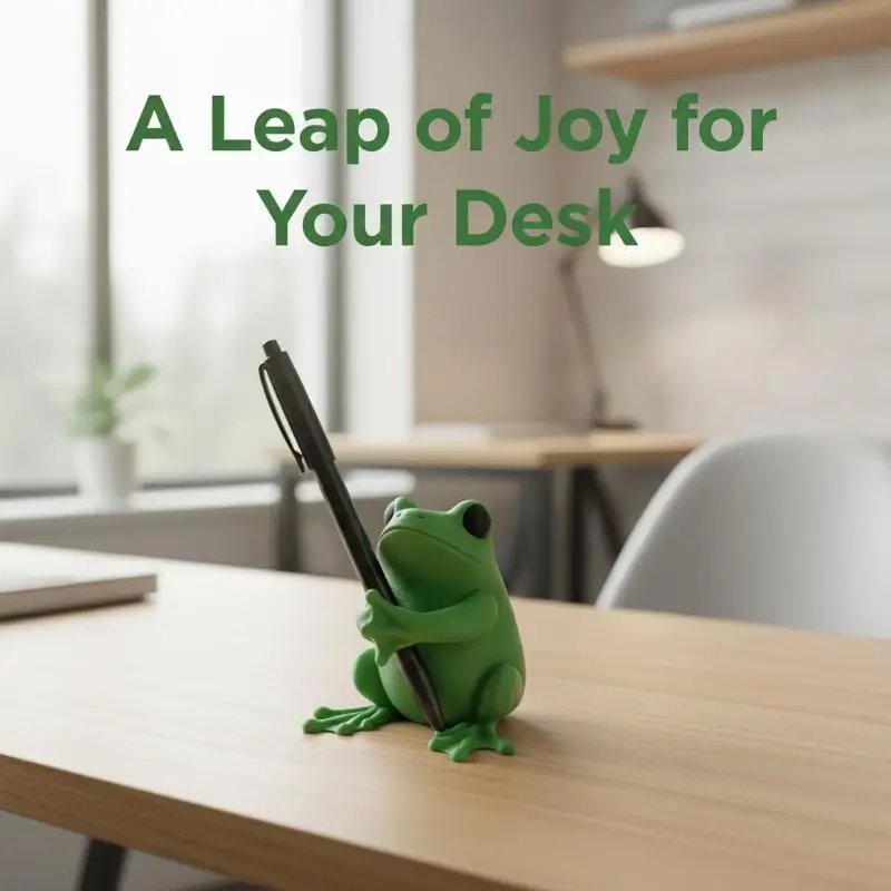 Adorable 3D Green Frog Pen Holder Multi-Functional Pen Stand Creative Stationery Storage Desktop Decor Frog Lovers Gift
