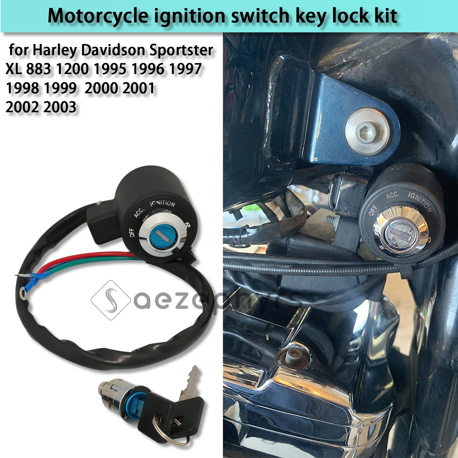 Motorcycle Accessories Ignition Switch Lock Set for Harley Sportster XL 883 1200 1995-2003