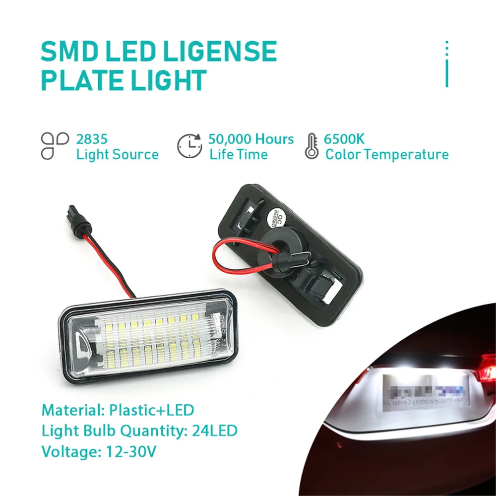2Pcs 6500K White LED License Plate Lights For Subaru Forester Crosstrek Outback Ascent