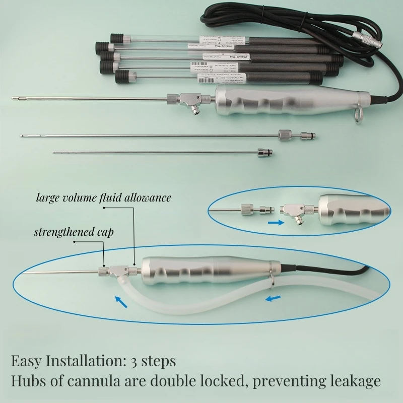 10-pc Set Fat Harvesting Cannulas with Special Hub and Multiple Shaped Tips for Vibsculp Pro Vibrolipo Unit