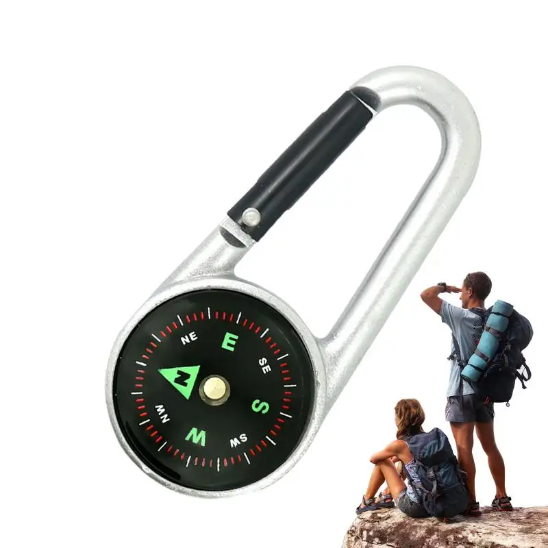 

Carabiner Compass Outdoor Clip On Keychain Compass Pocket Compass With Clear Scale For Exploration Field Practice Mountaineering