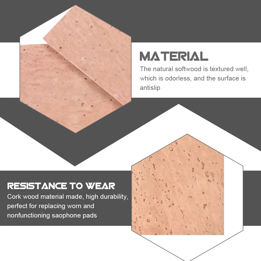

3Pcs Saxophone Neck Cork Sheets Flexible Durable Universal Replacement Pads for All Saxophones Sax Neck Cork Saxophone Parts