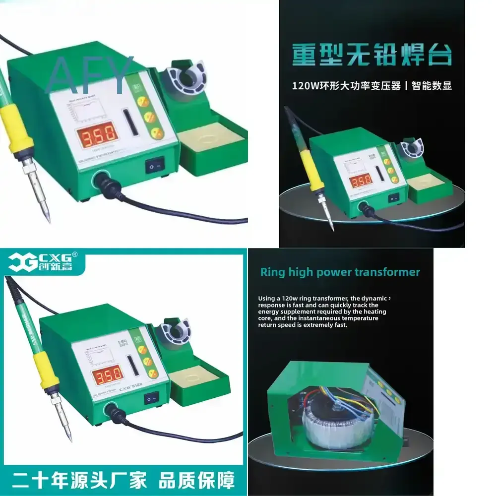 Green Intelligent Lead-Free Welding Table 120W Ring High Power for CXG9120 Soldering Station for Electronics Repair DIY