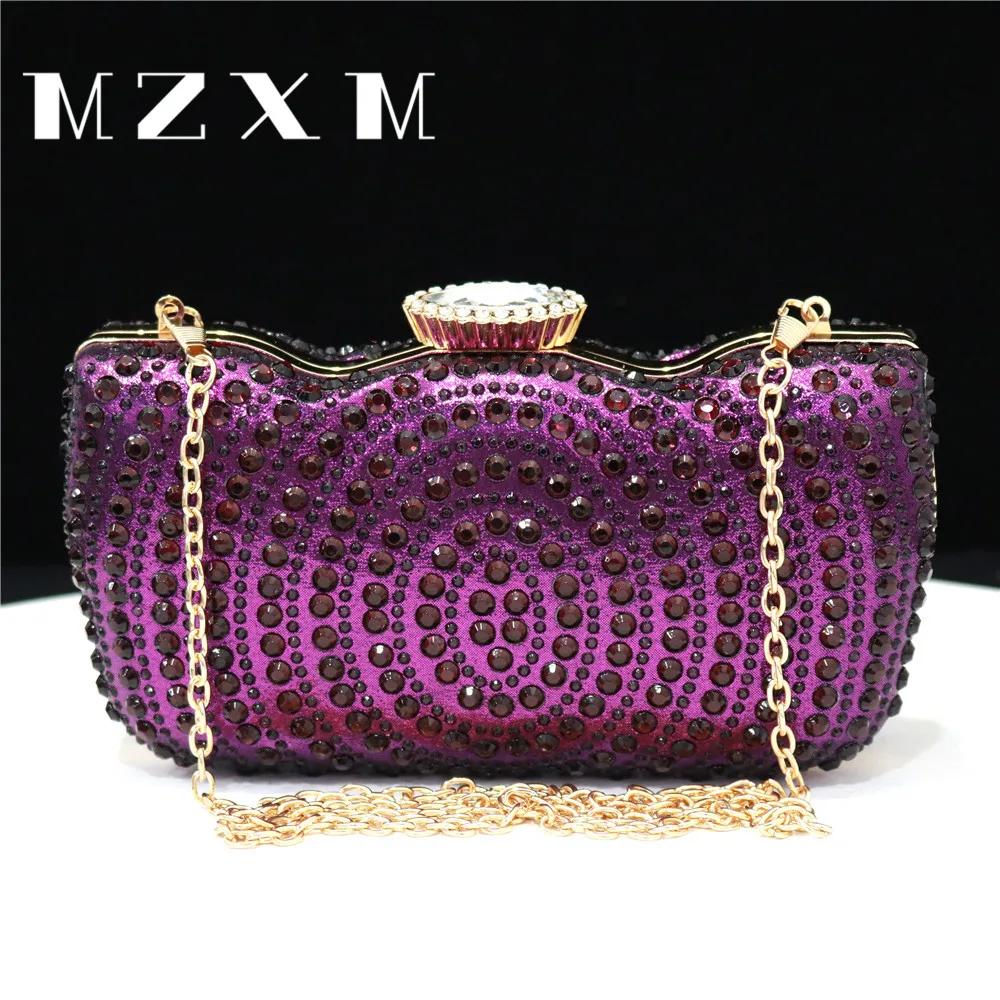 Rhinestones Design Party 2023 Elegant Evening Dress Bag Round Diamond Decal Women\'s Wedding Handbag Metal Chain Shoulder Handbag