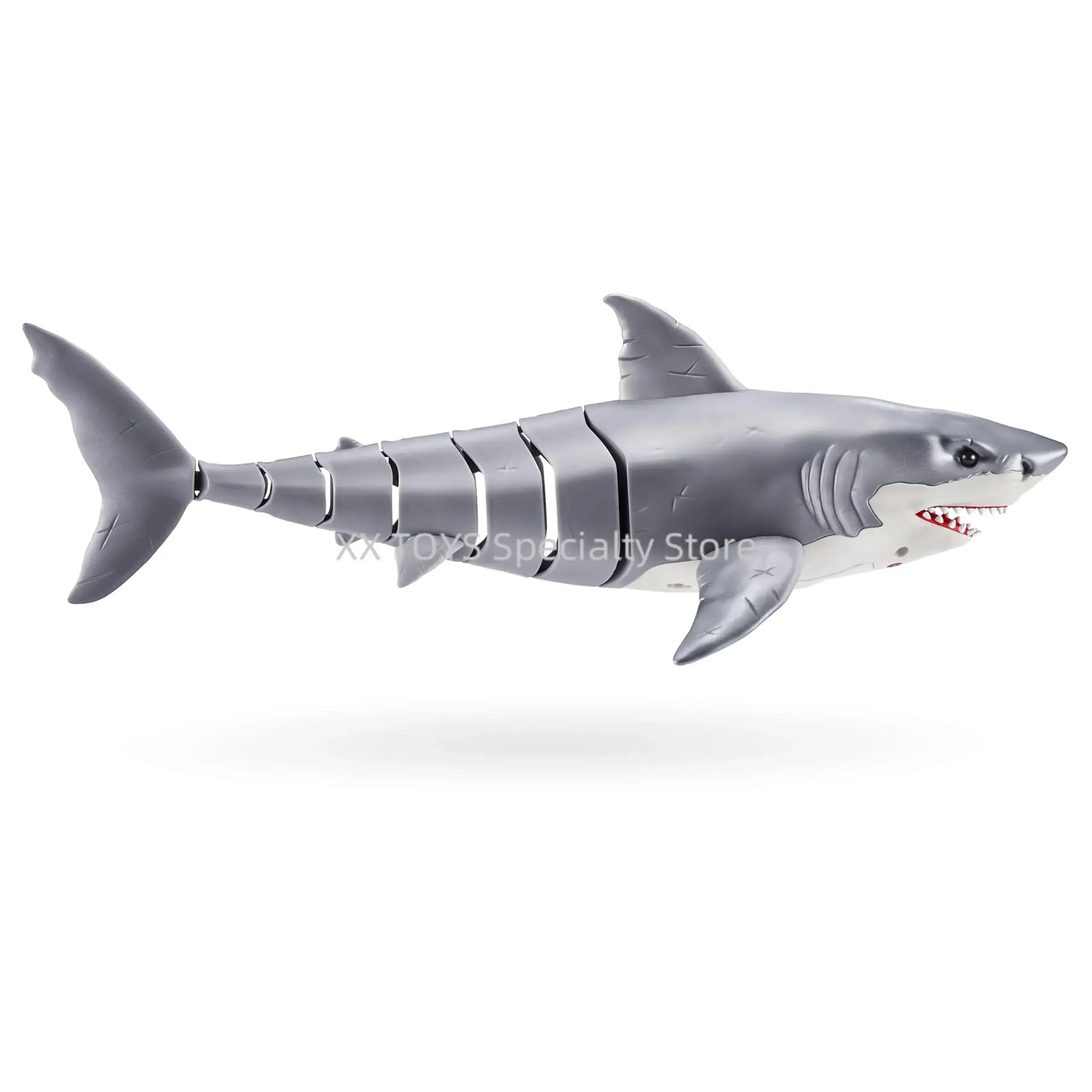 Zuru Robo Alive Great White Shark Robotic Swimming Shark Figure Robotic Light Up Shark Toy Electronic Simulation Pet Model Toys