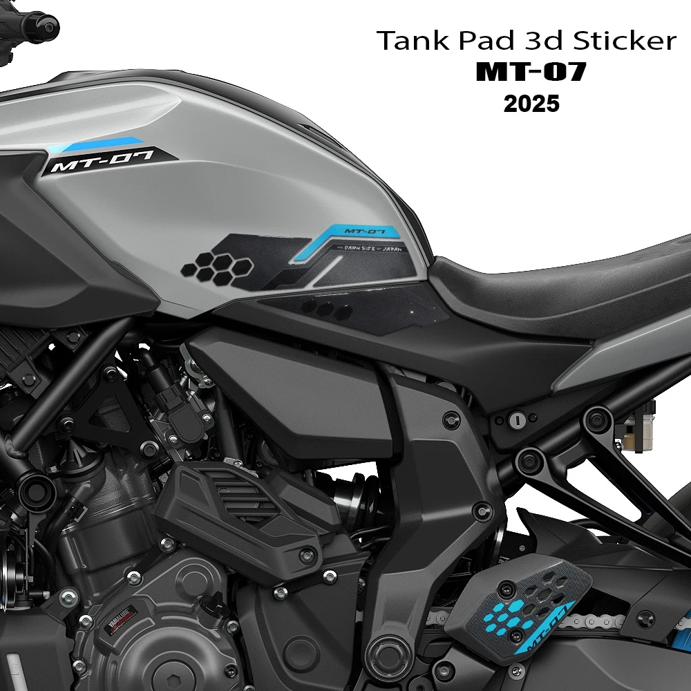 

Motorcycle Protection Accessories For MT 07 MT07 MT-07 2025 3D Resin Tank Pad Sticker Fuel Tank Protection Decal